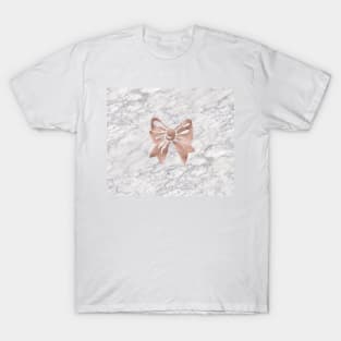 Rose gold marble bow T-Shirt